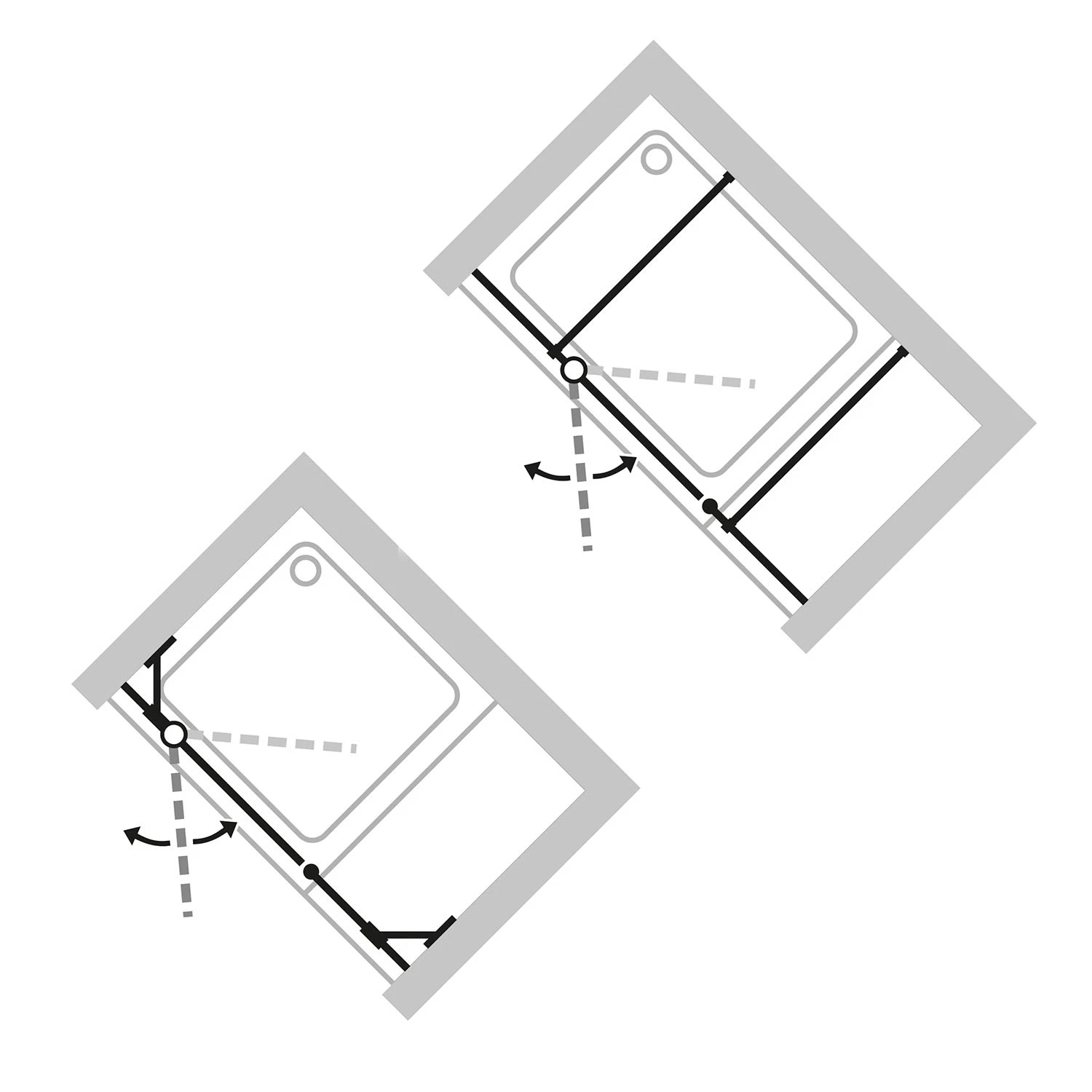 HÜPPE Design Pure 4-Eck Schwingtür Mit Festem Segment Und Nebenteil 160 X 200 Cm, Glas Ohne Anti-Plaque 4 HÜPPE Design Pure 4-Eck Schwingtür Mit Festem Segment Und Nebenteil 160 X 200 Cm, Glas Ohne Anti-Plaque – Bild 2
