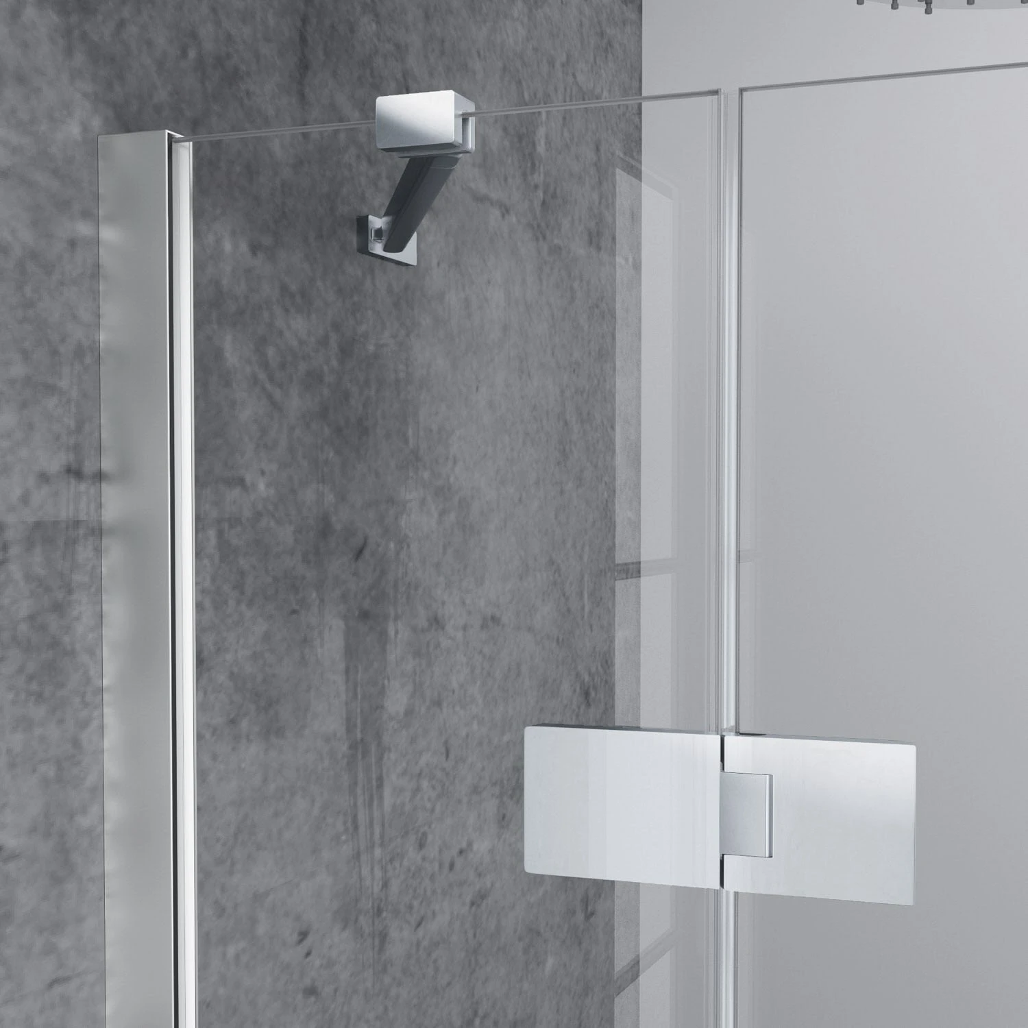 HÜPPE Solva Teilgerahmt 1/4 Kreis Schwingtür Mit Festteilen 2-flüglig 90-120/90-120 X 200 Cm, Radius 55 Cm, Glas Mit Anti-Plaque 5 HÜPPE Solva Teilgerahmt 1/4 Kreis Schwingtür Mit Festteilen 2-flüglig 90-120/90-120 X 200 Cm, Radius 55 Cm, Glas Mit Anti-Plaque – Bild 3