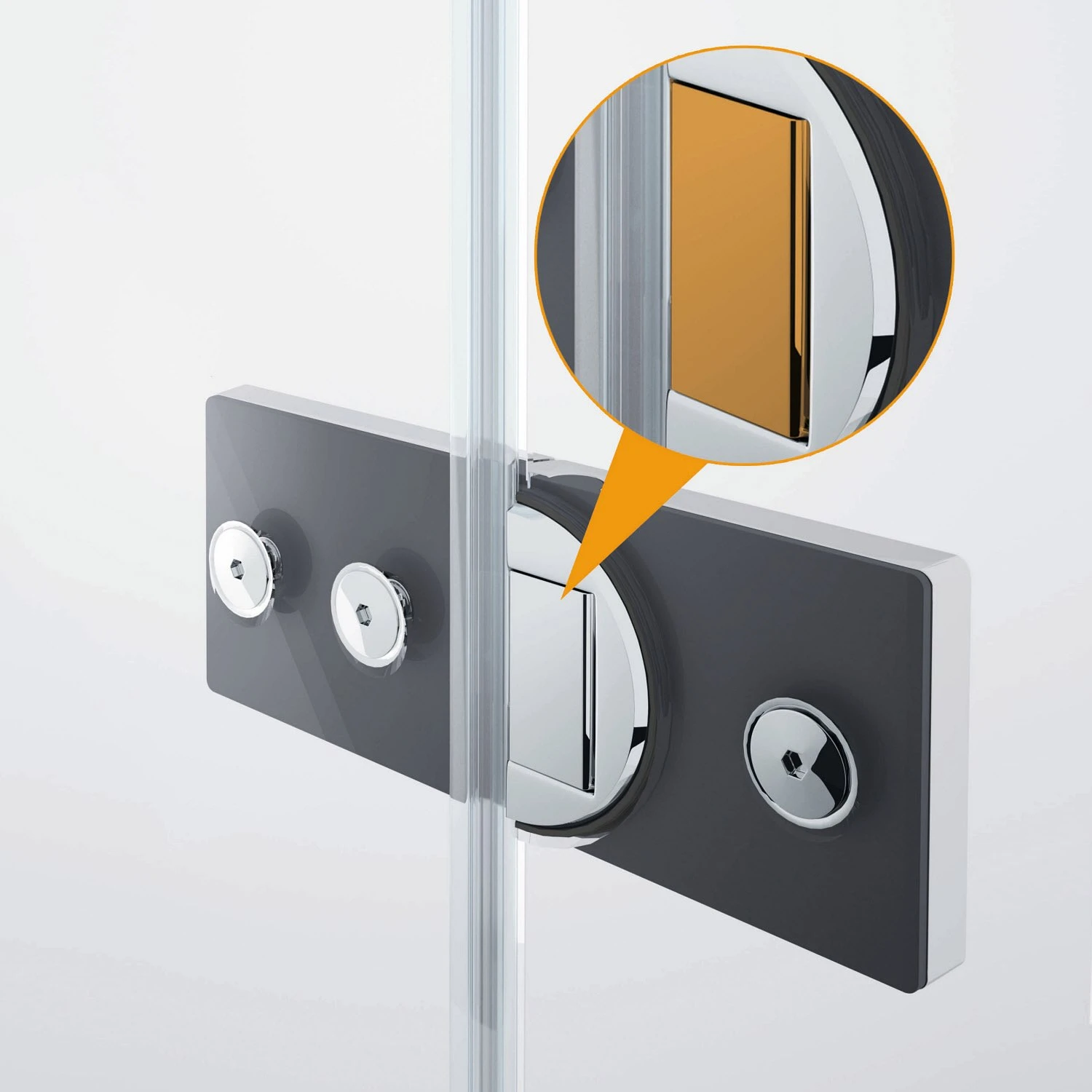 HÜPPE Solva Teilgerahmt 1/4 Kreis Schwingtür Mit Festteilen 2-flüglig 90-120/90-120 X 200 Cm, Radius 55 Cm, Glas Mit Anti-Plaque 8 HÜPPE Solva Teilgerahmt 1/4 Kreis Schwingtür Mit Festteilen 2-flüglig 90-120/90-120 X 200 Cm, Radius 55 Cm, Glas Mit Anti-Plaque – Bild 6