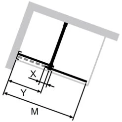 HÜPPE Xtensa Pure Walk-In Gleittür Mit Festem Segment Sondermaß B1 100-180 Cm, Anschlag Links -Grohe Duschen Geschaft hueppe walk xtensa pure gleittuer 6707062