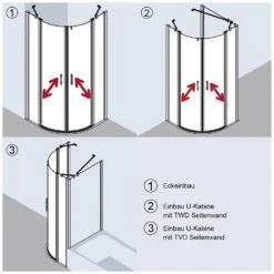 Kermi Liga Viertelkreis-Runddusche 80 X 200 Cm Doppel-Pendeltür (2-flügelig) -Grohe Duschen Geschaft kermi duschkabinen serie bella nischentueren liga 5365880