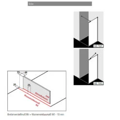 Kermi MENA Teilgerahmte WALK-IN Wall Mit 90° Stabilisierung 120 Cm, Breites Profil -Grohe Duschen Geschaft kermi duschkabinen serie mena walk teilgerahmte 5028377
