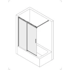Koralle SL510 WalkIn Schiebetür 2-teilig Auf Badewanne Typ DSW2 L, 120 X 200 Cm, Anschlag Links