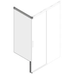 Koralle SL515 Trennwand Kurz Für Schiebeelementseite Typ WKM L, Sondermaß Bis 99,9 Cm, Schenkel Links