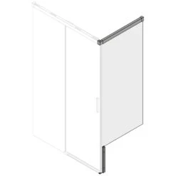 Koralle SL515 Trennwand Kurz Für Schiebeelementseite Typ WKM R, Sondermaß Bis 99,9 Cm, Schenkel Rechts