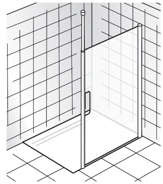 HSK Walk In Easy Comfort 1 Frontelement 140 Cm Mit Griffausschnitt, Anschlag Rechts 3 HSK Walk In Easy Comfort 1 Frontelement 140 Cm Mit Griffausschnitt, Anschlag Rechts