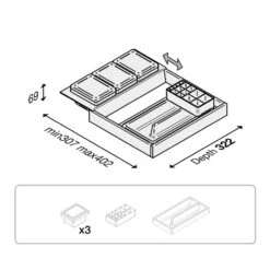 Progettobagno Schubladeneinrichtungsset -Grohe Duschen Geschaft progettobagno badmoebel accessoir schubladeneinrichtungspaket 7850312