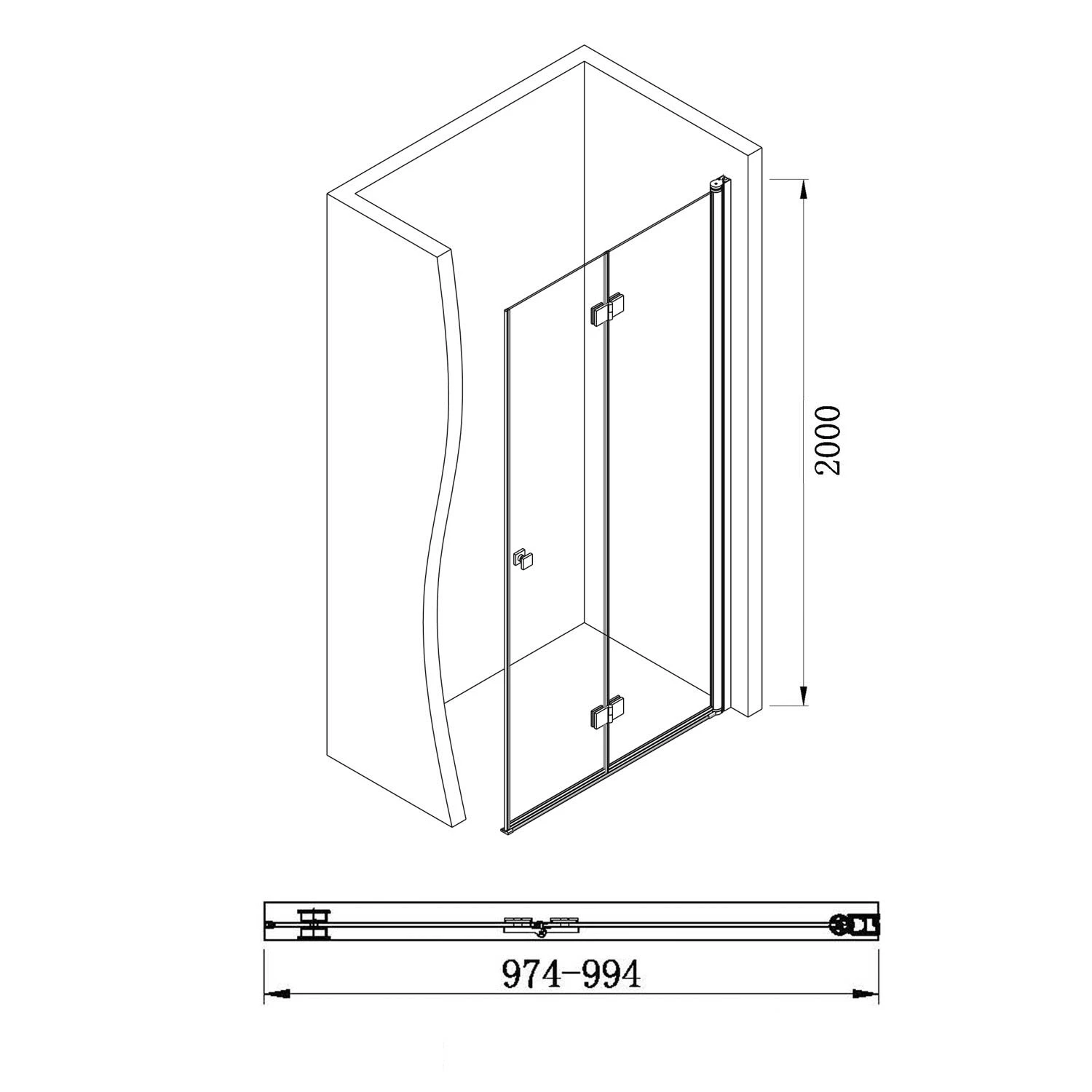 Sturotec 5090 Drehfalttür Mit Seitenwand 100 X 120 X 200 Cm Anschlag Rechts, Mit Nano-Beschichtung 6 Sturotec 5090 Drehfalttür Mit Seitenwand 100 X 120 X 200 Cm Anschlag Rechts, Mit Nano-Beschichtung – Bild 4
