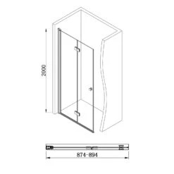 Sturotec 5090 Drehfalttür Mit Seitenwand 90 X 140 X 200 Cm Anschlag Links, Mit Nano-Beschichtung -Grohe Duschen Geschaft sturotec duschkabinen serie 5090 drehfalttueren mit 11852649