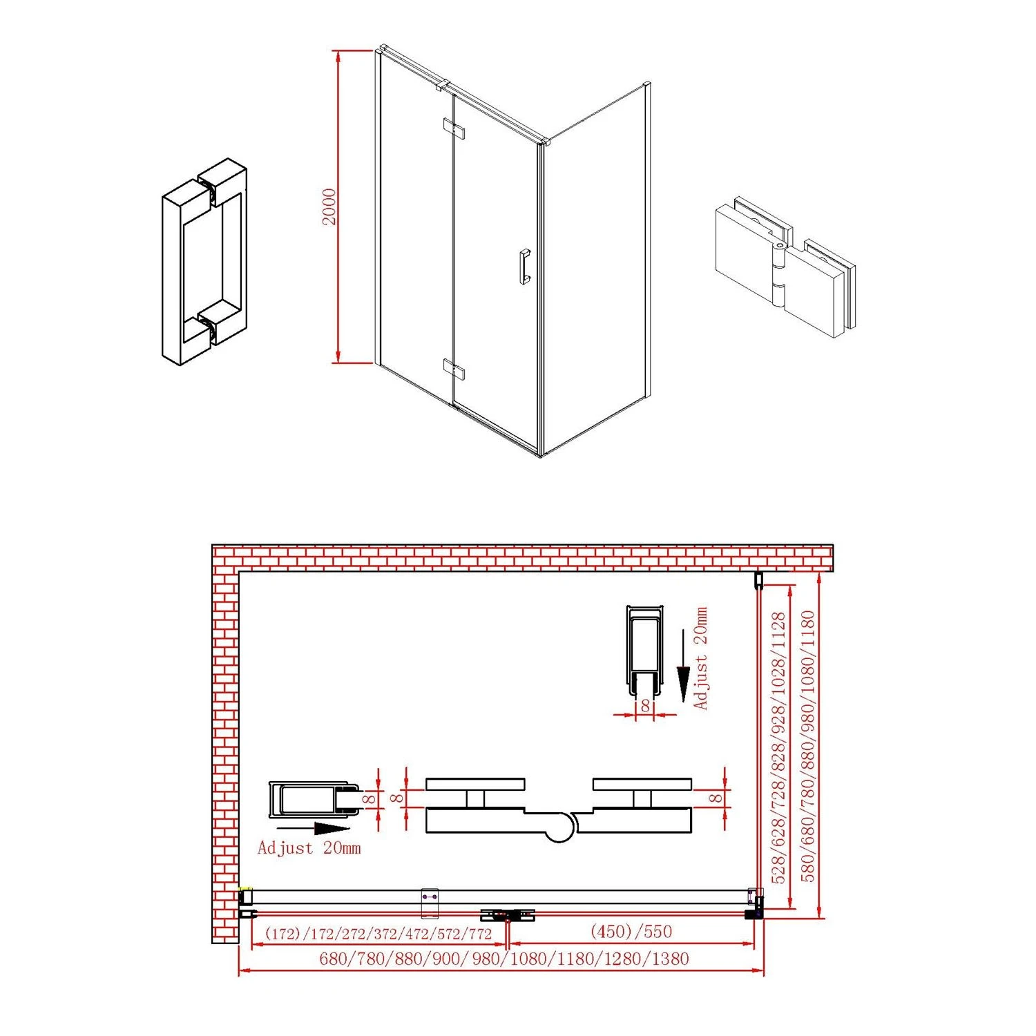 Sturotec 6030 Drehtür Mit Seitenwand 90 X 120 X 200 Cm Mit Nano-Beschichtung 5 Sturotec 6030 Drehtür Mit Seitenwand 90 X 120 X 200 Cm Mit Nano-Beschichtung – Bild 3